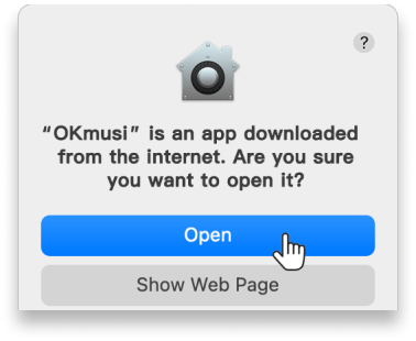 Kliknij „Otwórz”, aby kontynuować